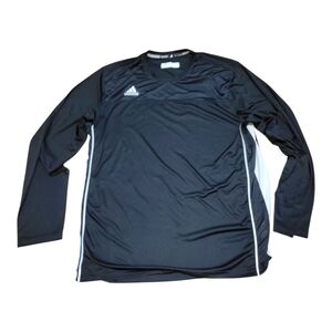 Adidas Black Long Sleeve Top with White Stripes